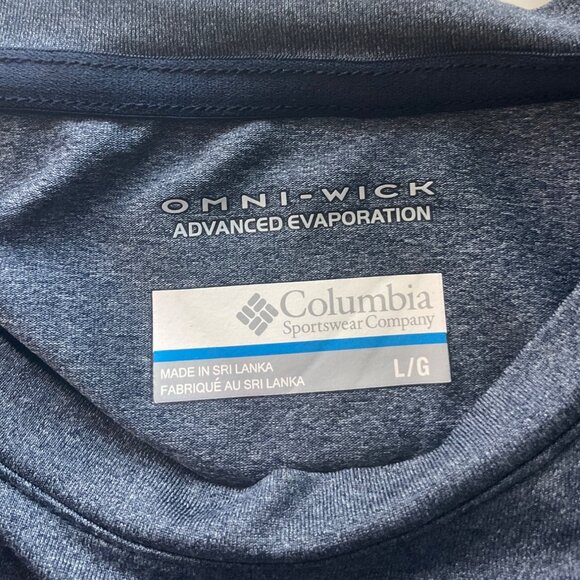 Columbia PFG Mens Large Omni Wick T-Shirt Long Sleeve Performance Outdoors Blue - Picture 7 of 9